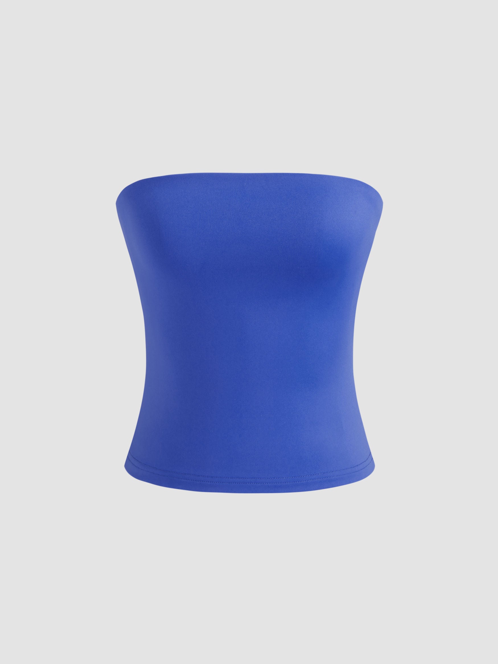 Double Layered Strapless Solid Tube Top