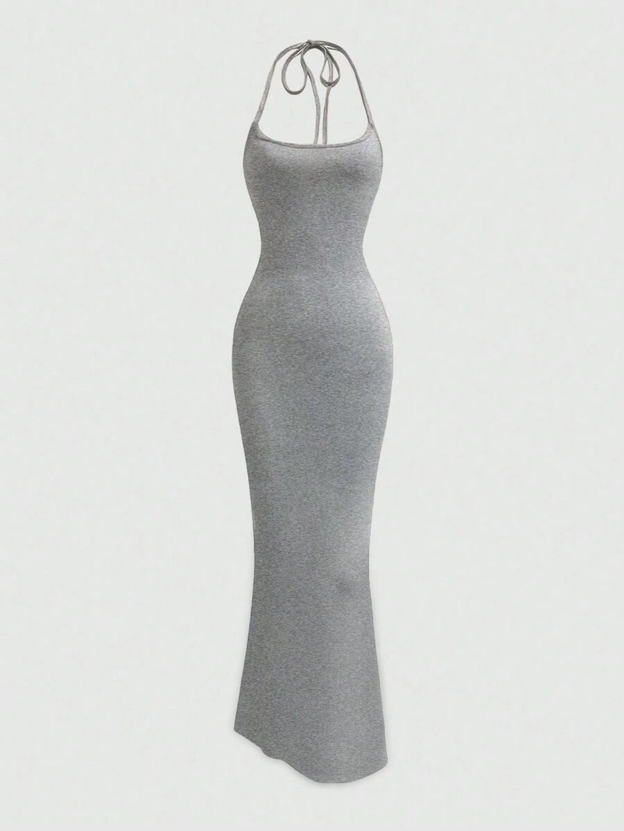Slim Fit halter neck maxi dress