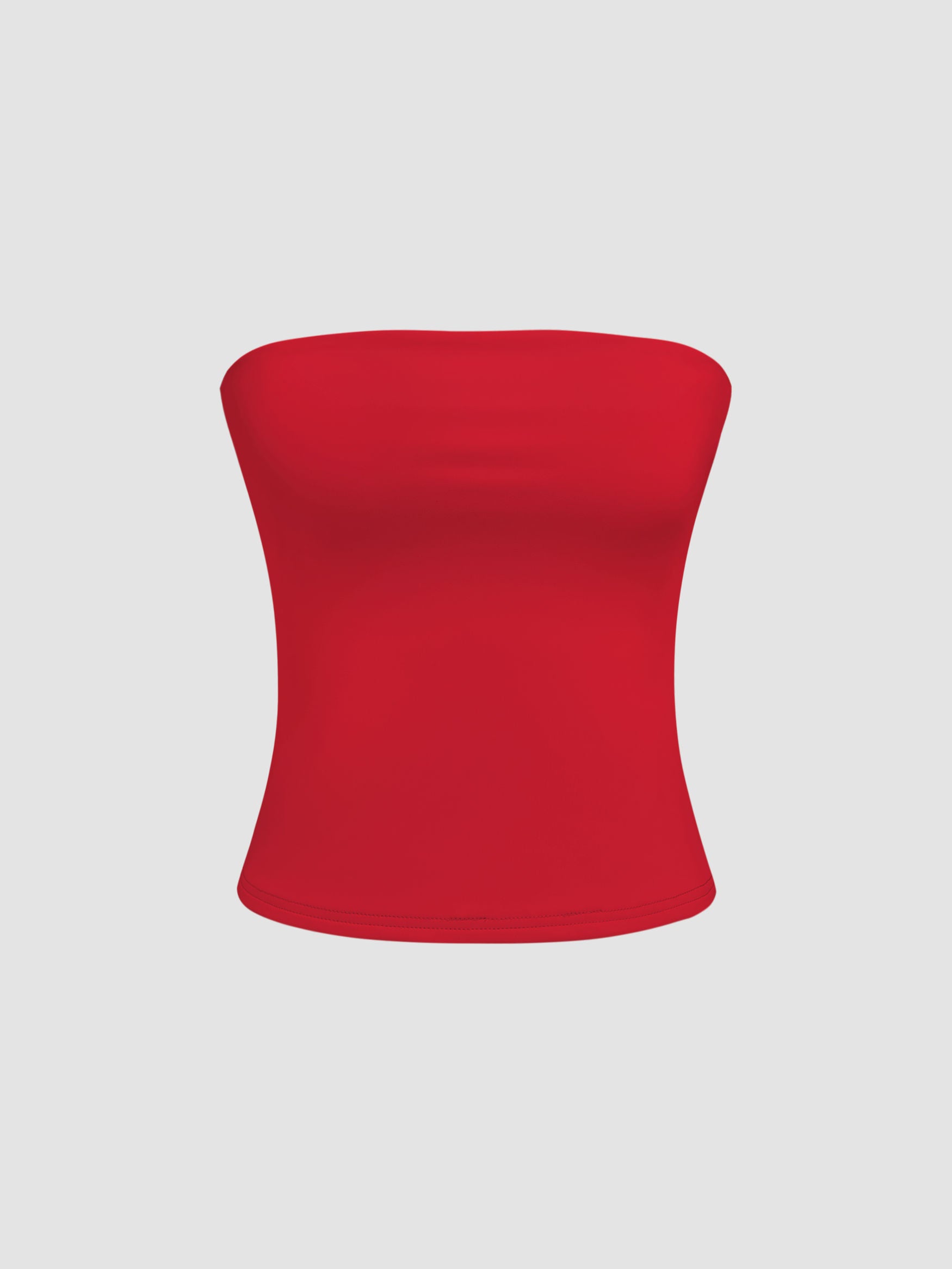 Double Layered Strapless Solid Tube Top