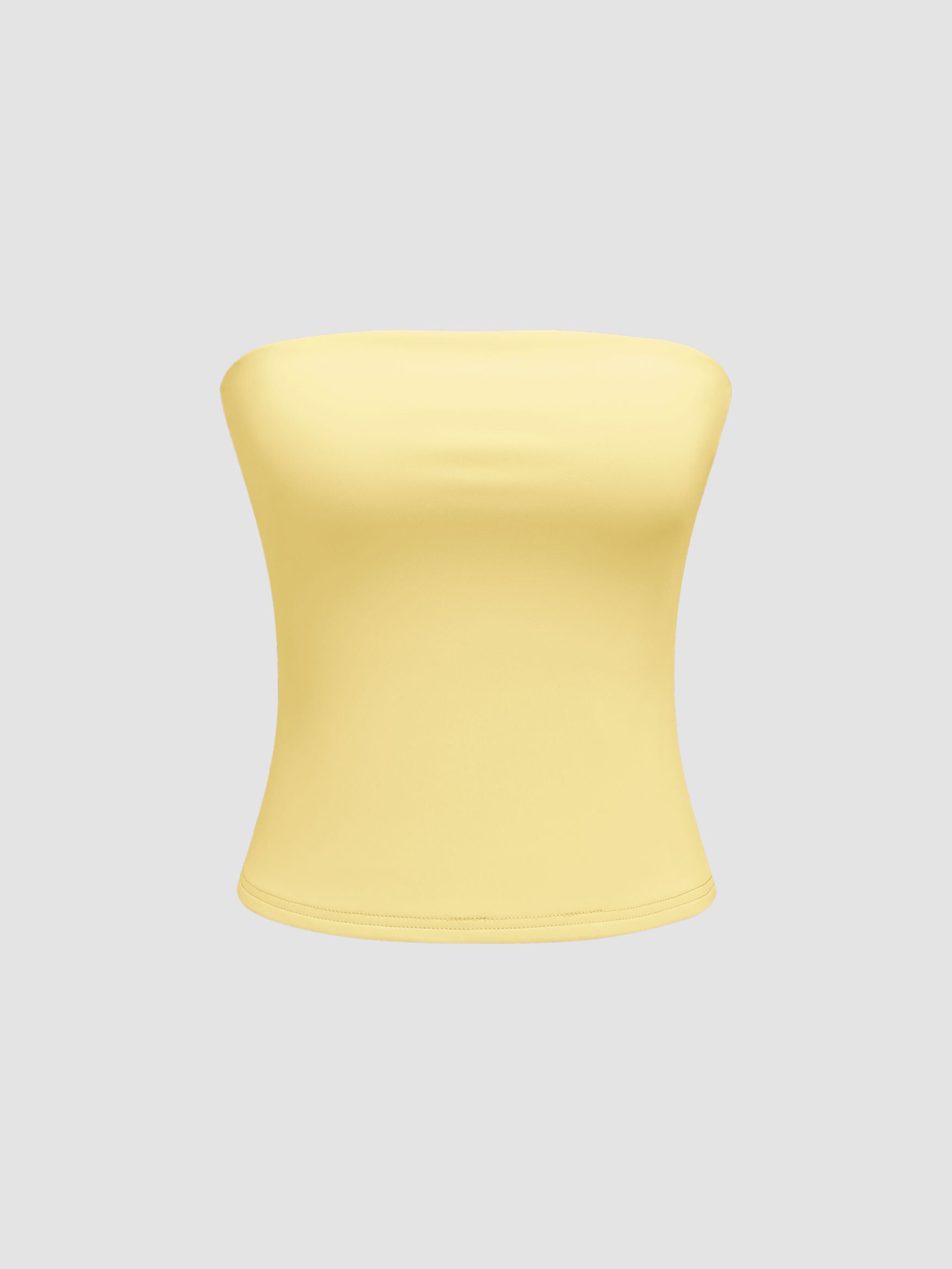 Double Layered Strapless Solid Tube Top