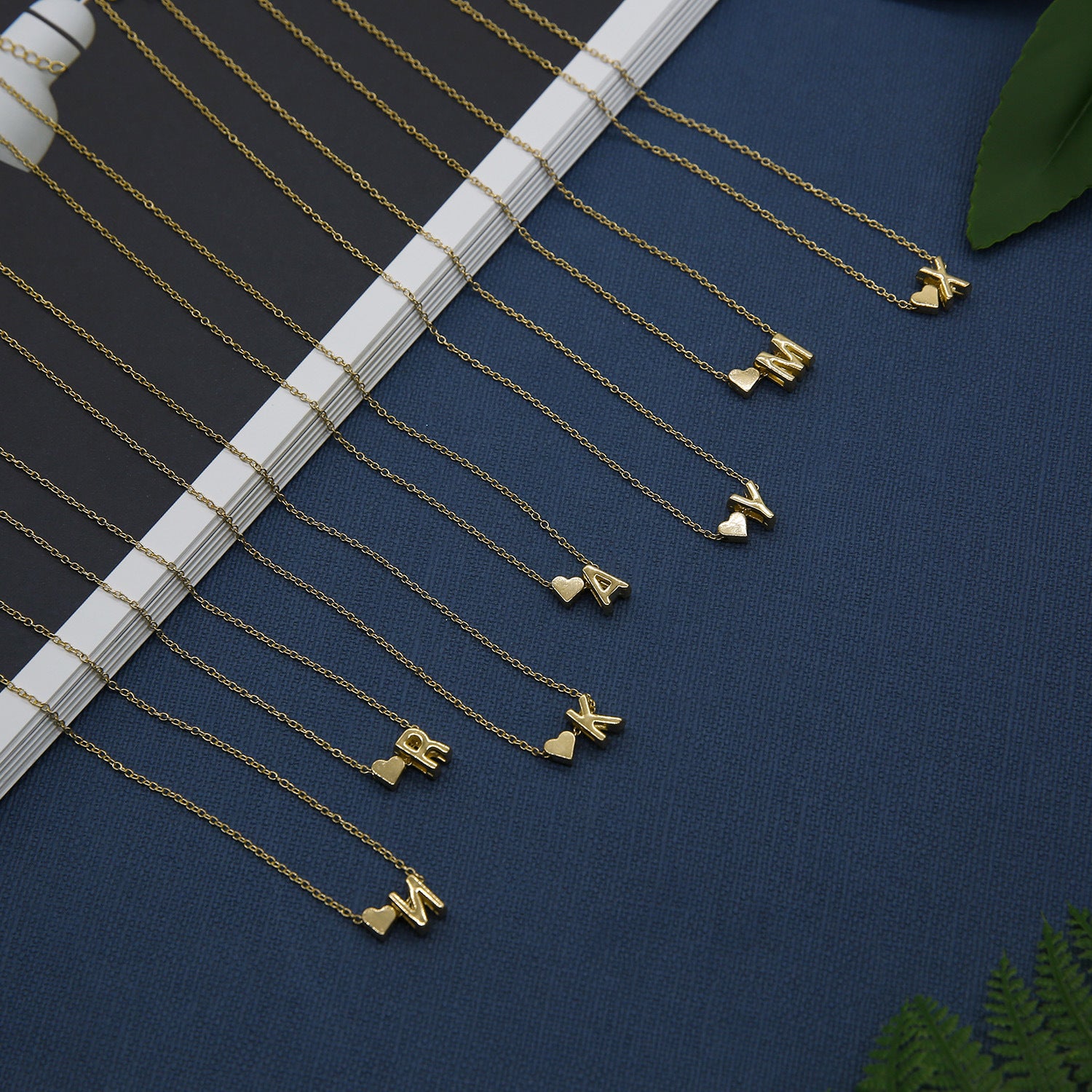 Tiny Heart Dainty Initial Necklace