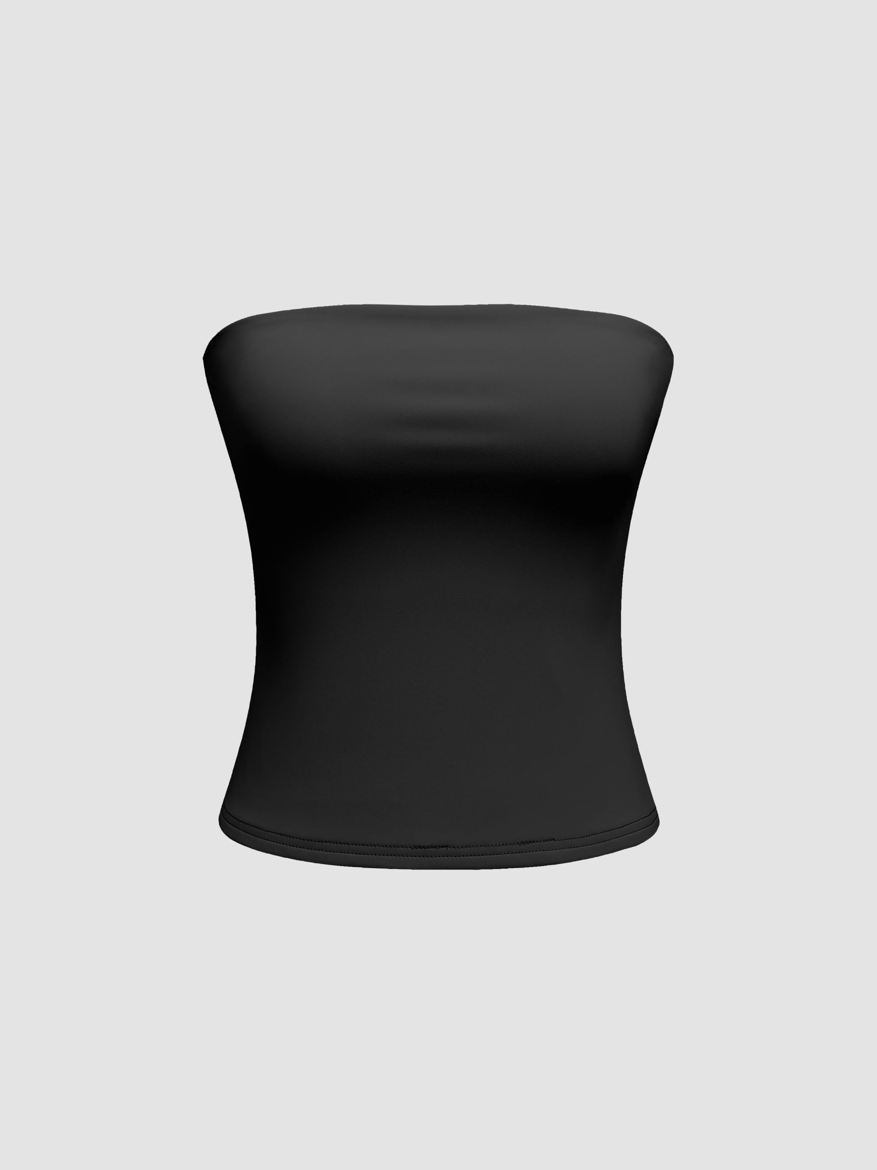 Double Layered Strapless Solid Tube Top