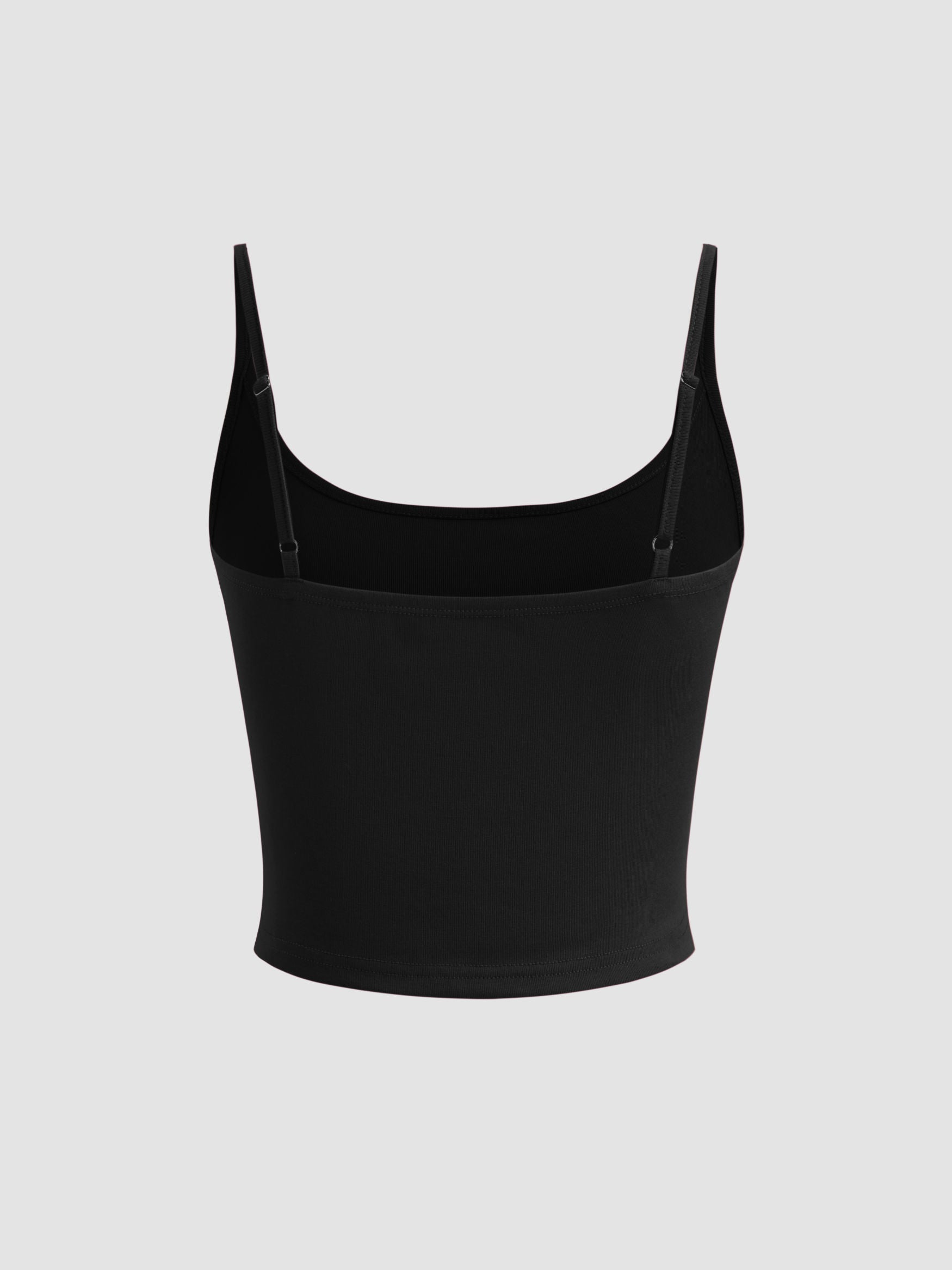 Cotton-blend Solid Adjustable Strap Cami Top