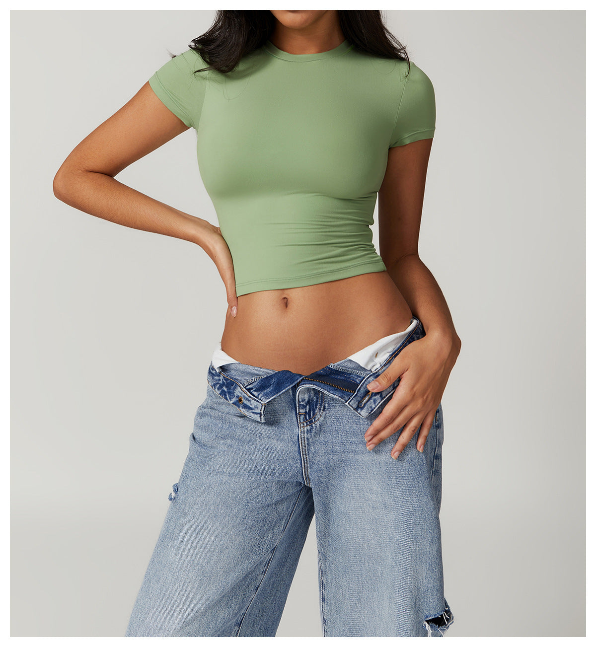 Solid Slim Short Sleeves Tee
