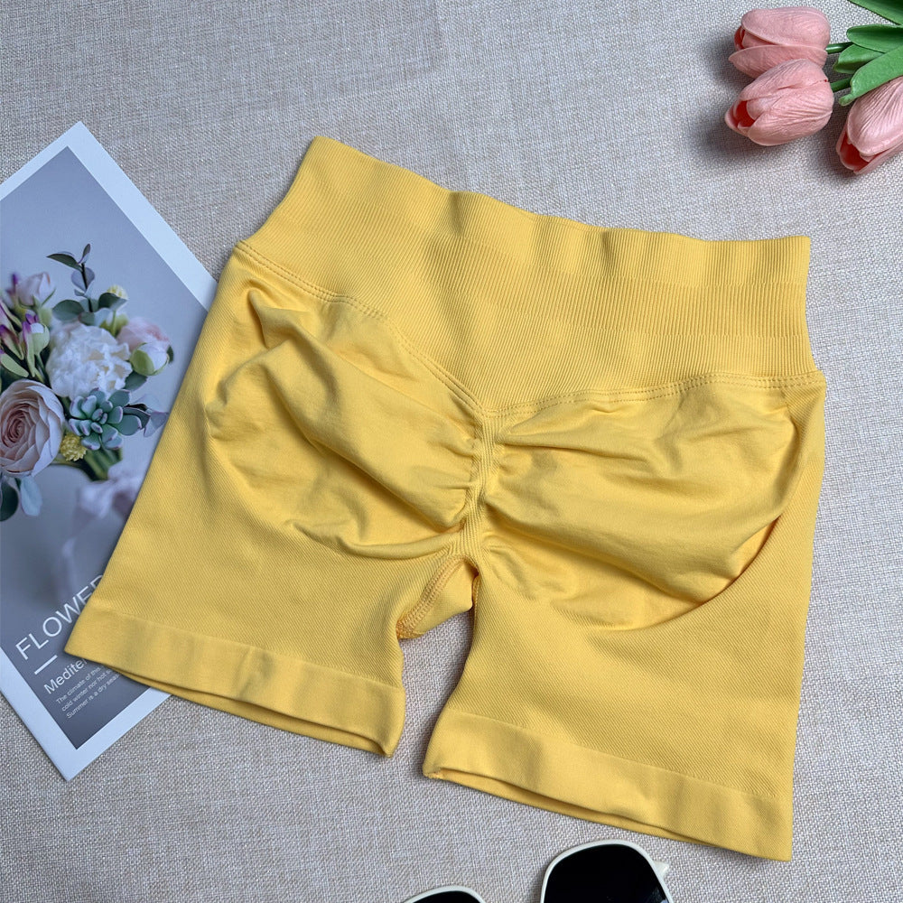 Solid Hip Lifting Active Shorts