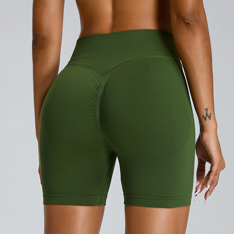 Solid Hip Lifting Active Shorts