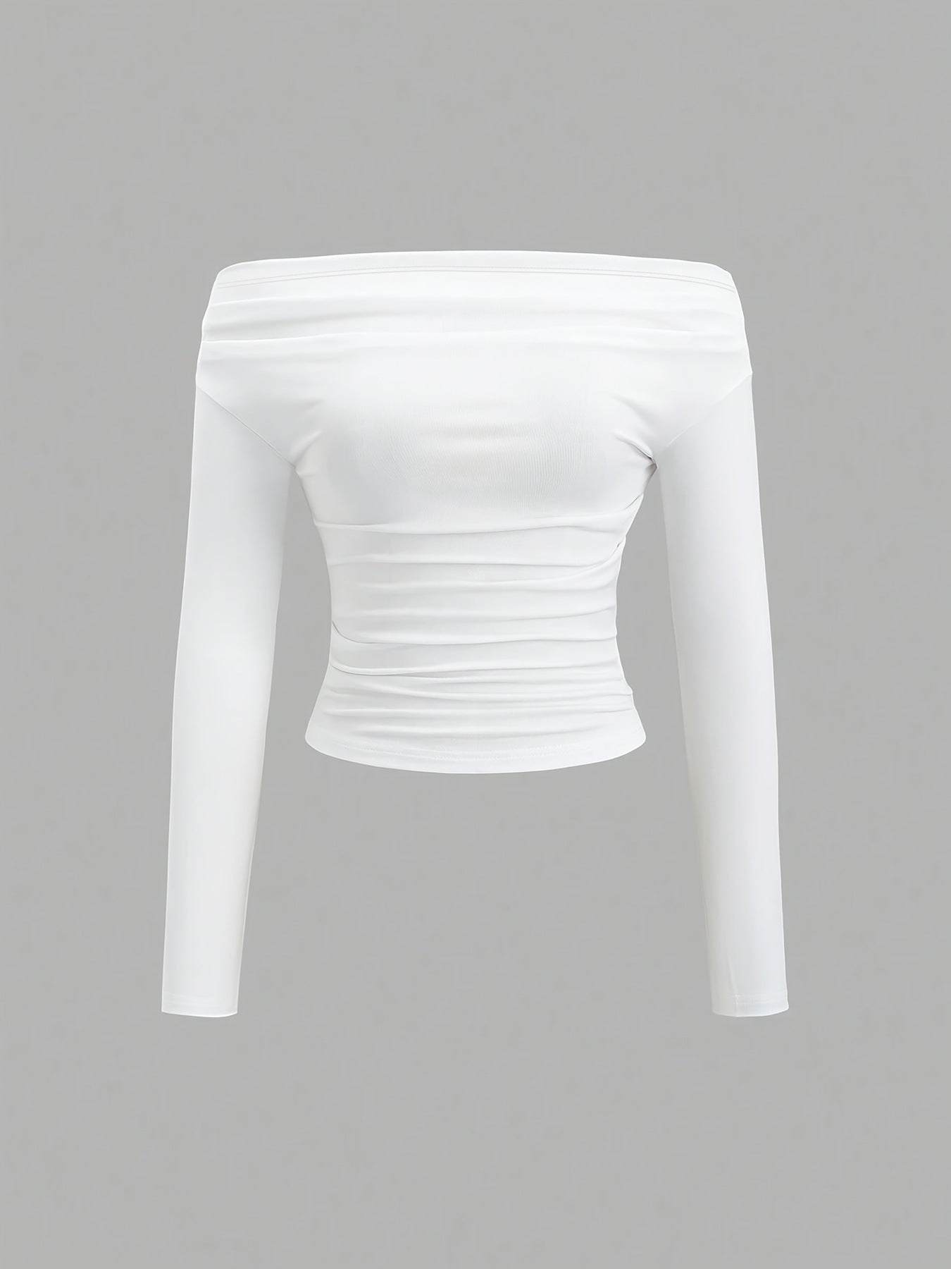 Casual Solid Color Off Shoulder Fitted Blouse