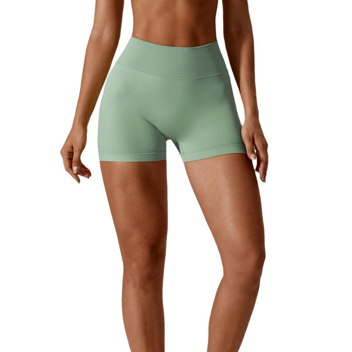 Solid Hip Lifting Active Shorts