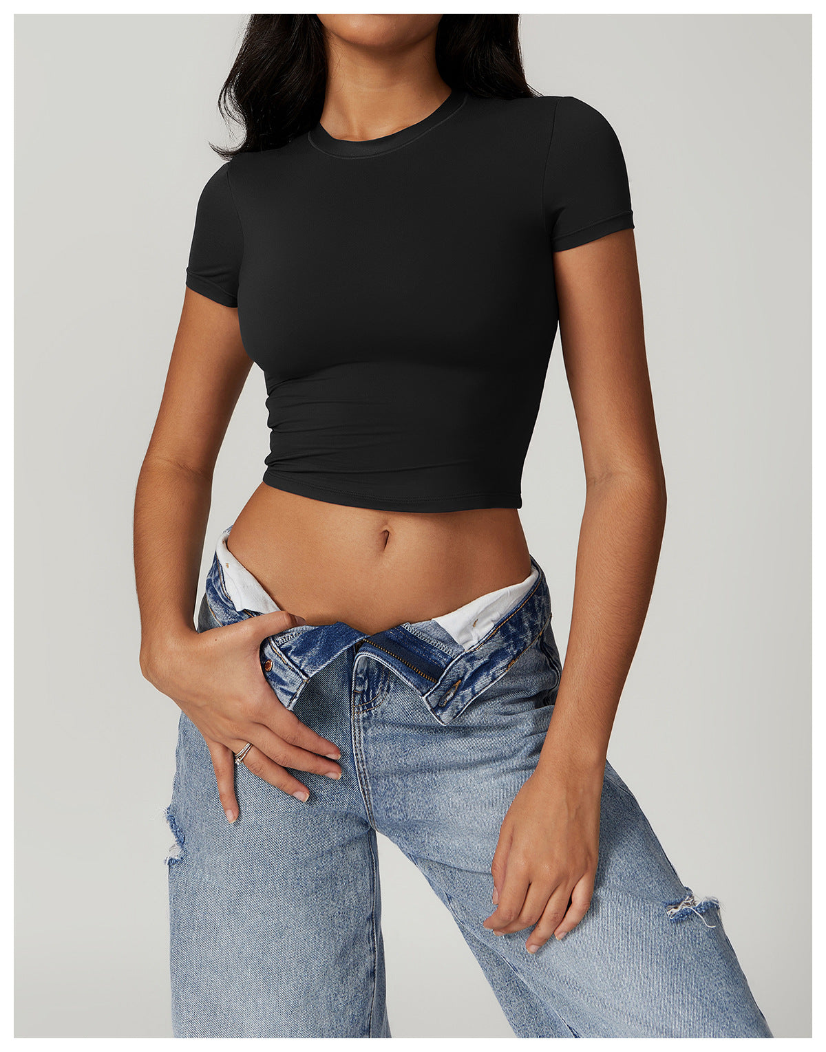 Solid Slim Short Sleeves Tee