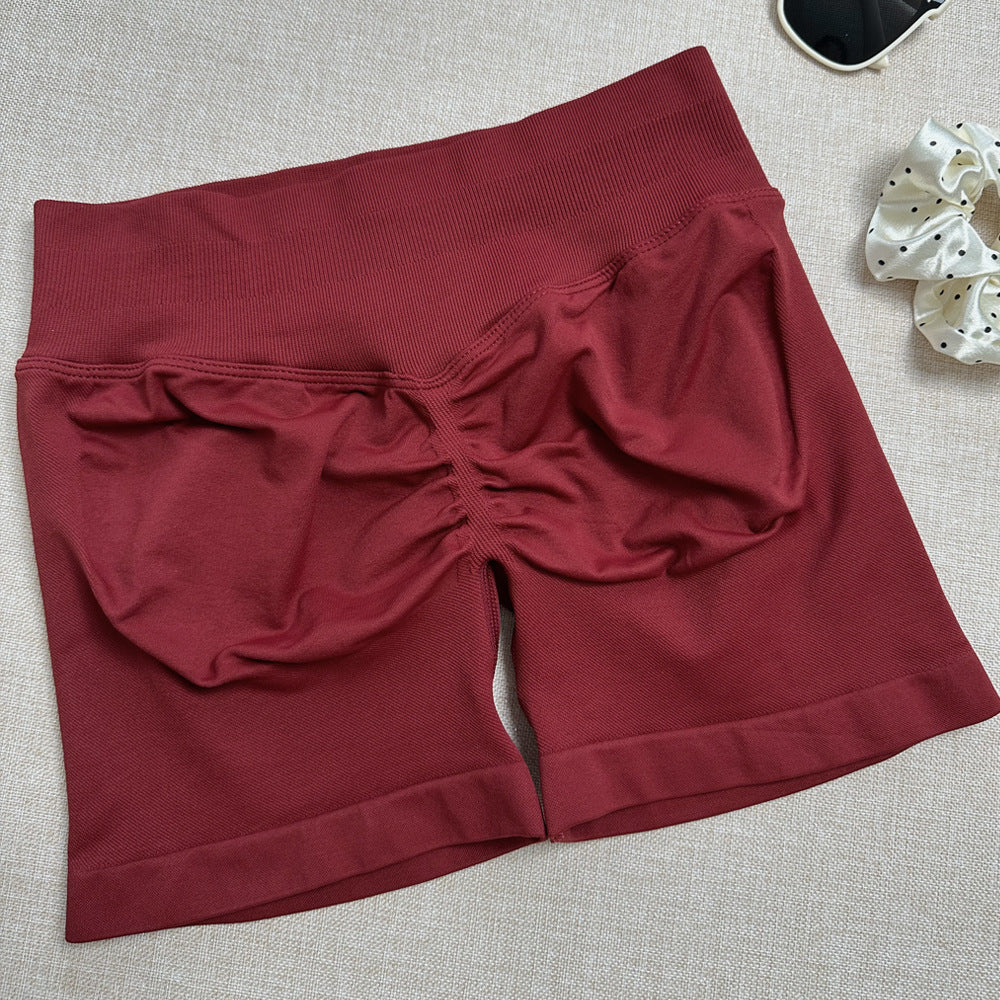 Solid Hip Lifting Active Shorts