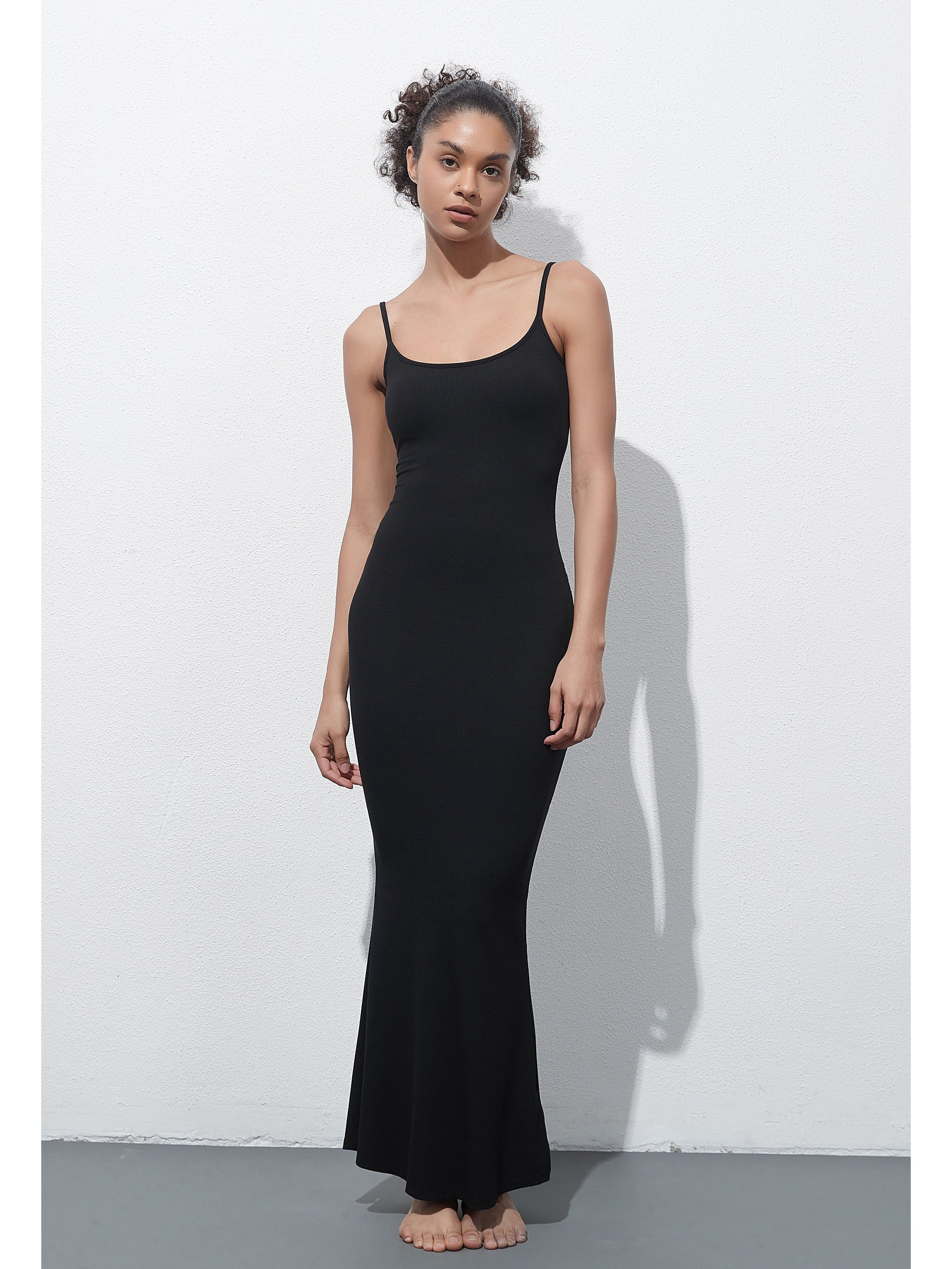 Solid Color Spaghetti Strap Maxi Dress
