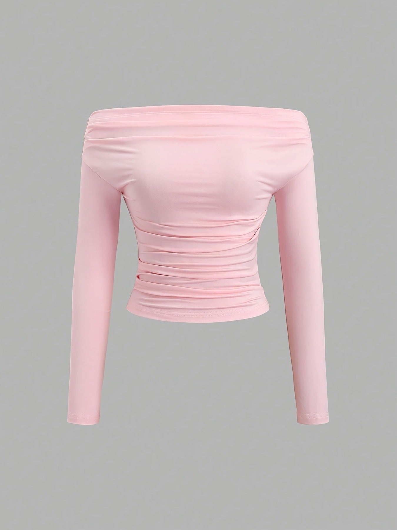Casual Solid Color Off Shoulder Fitted Blouse