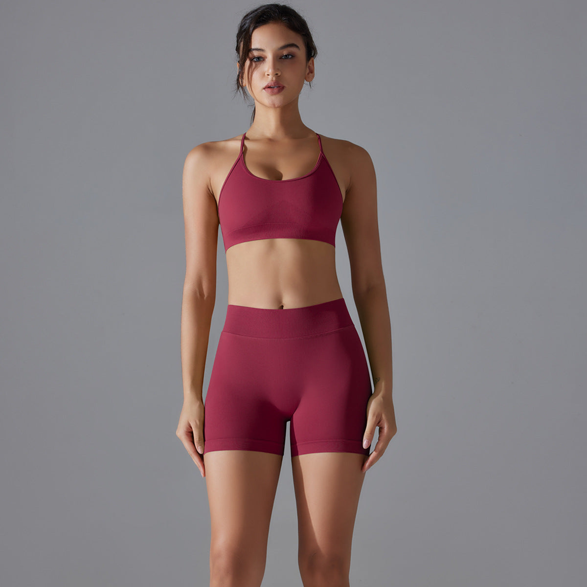 Solid Hip Lifting Active Shorts