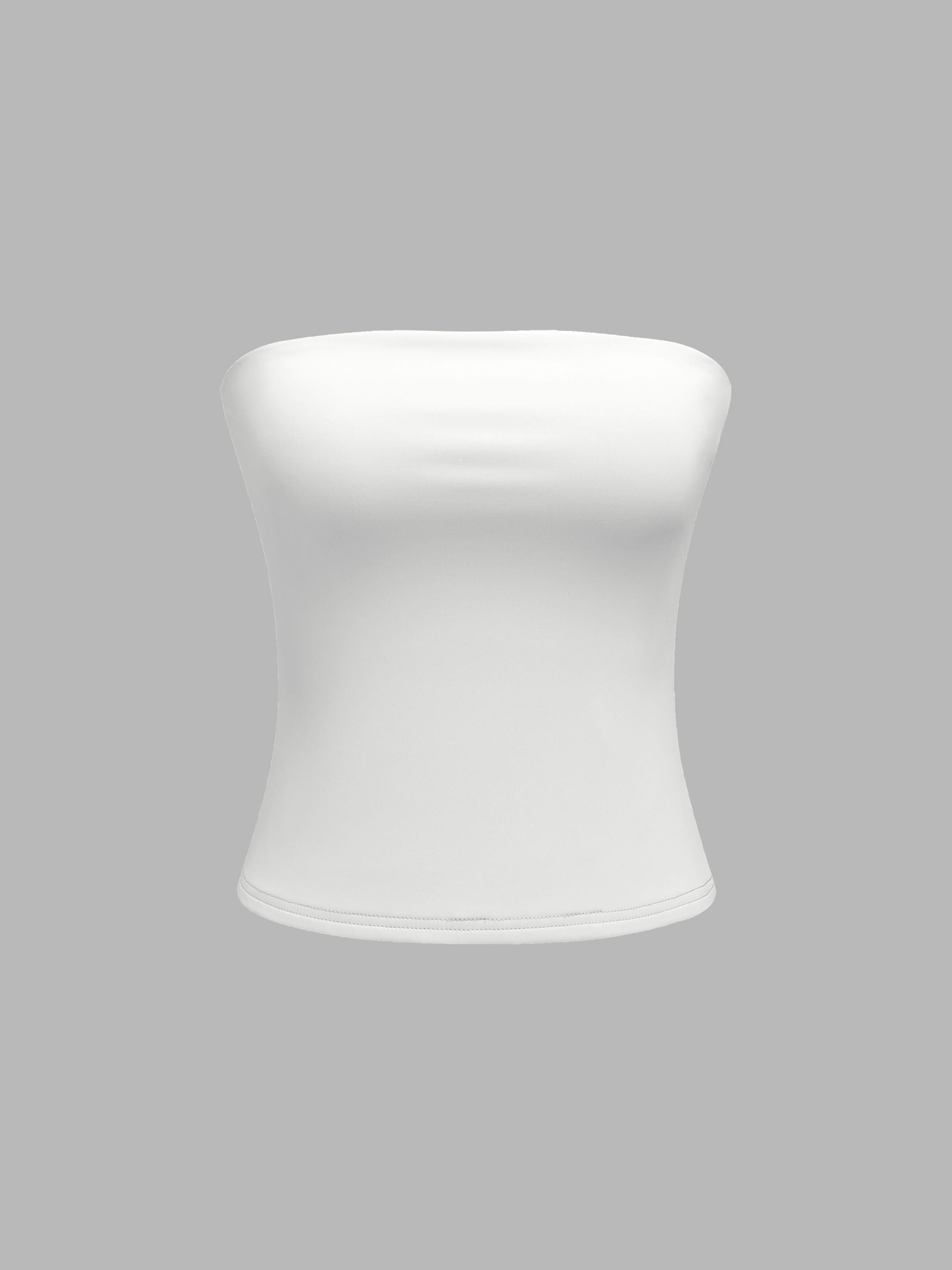 Double Layered Strapless Solid Tube Top
