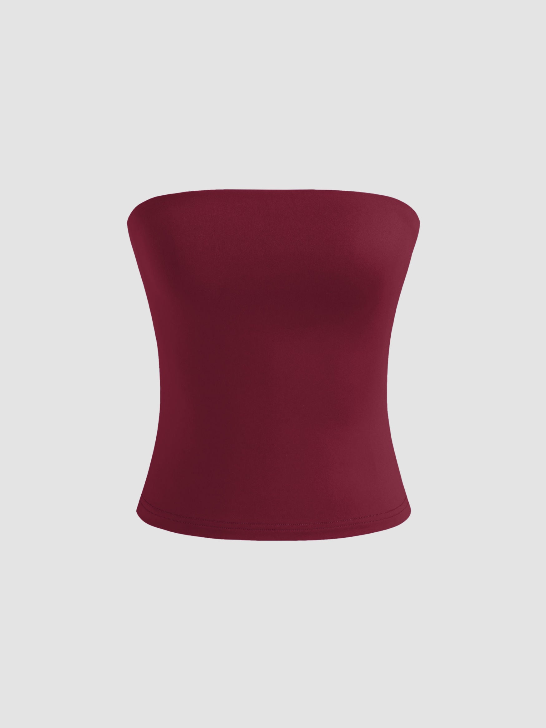 Double Layered Strapless Solid Tube Top